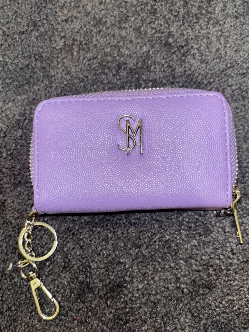Steve Madden Lavender Zip Card Holder with Keychain